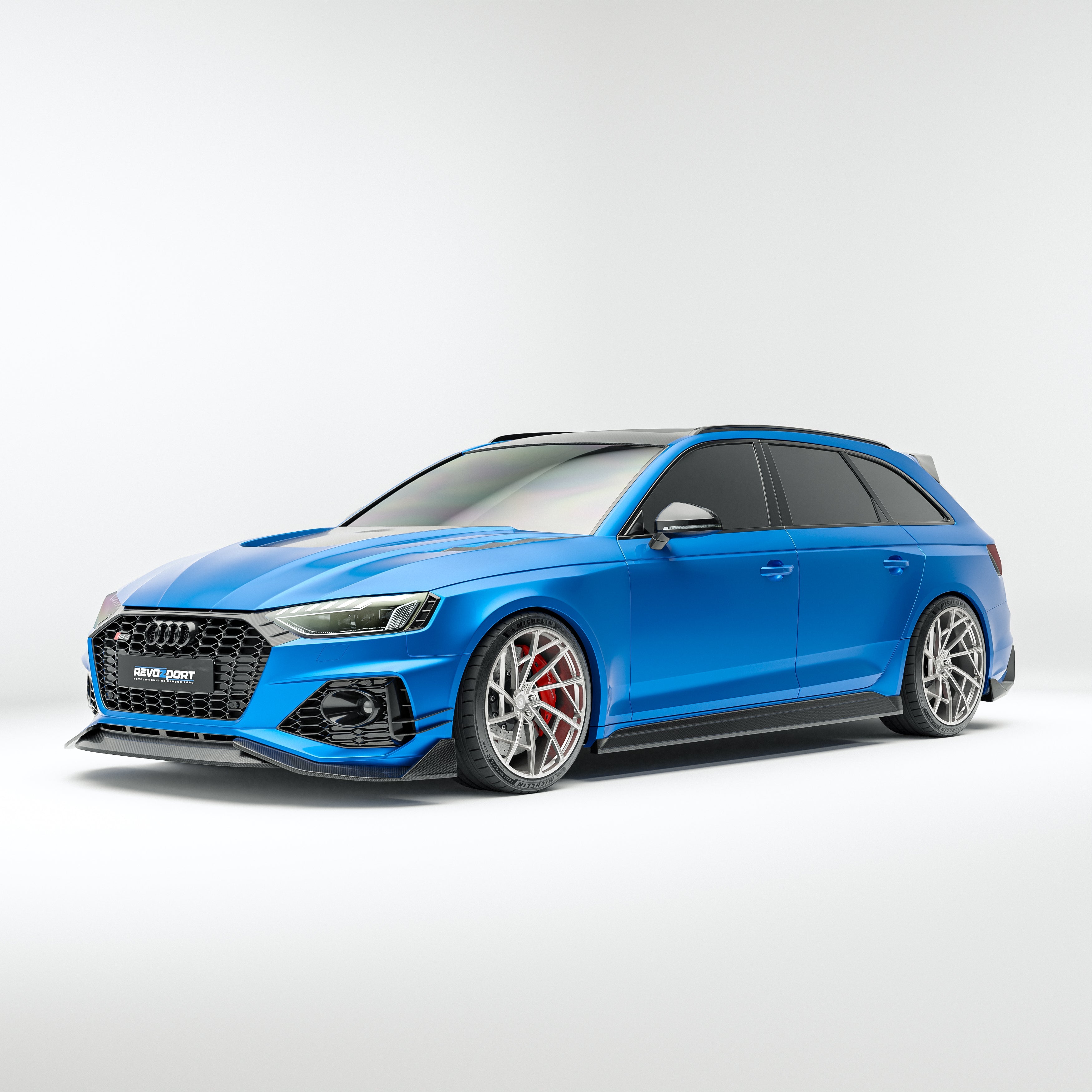 Carbon Fiber Front Bumper Canards for Audi RS4 B9.5 Avant