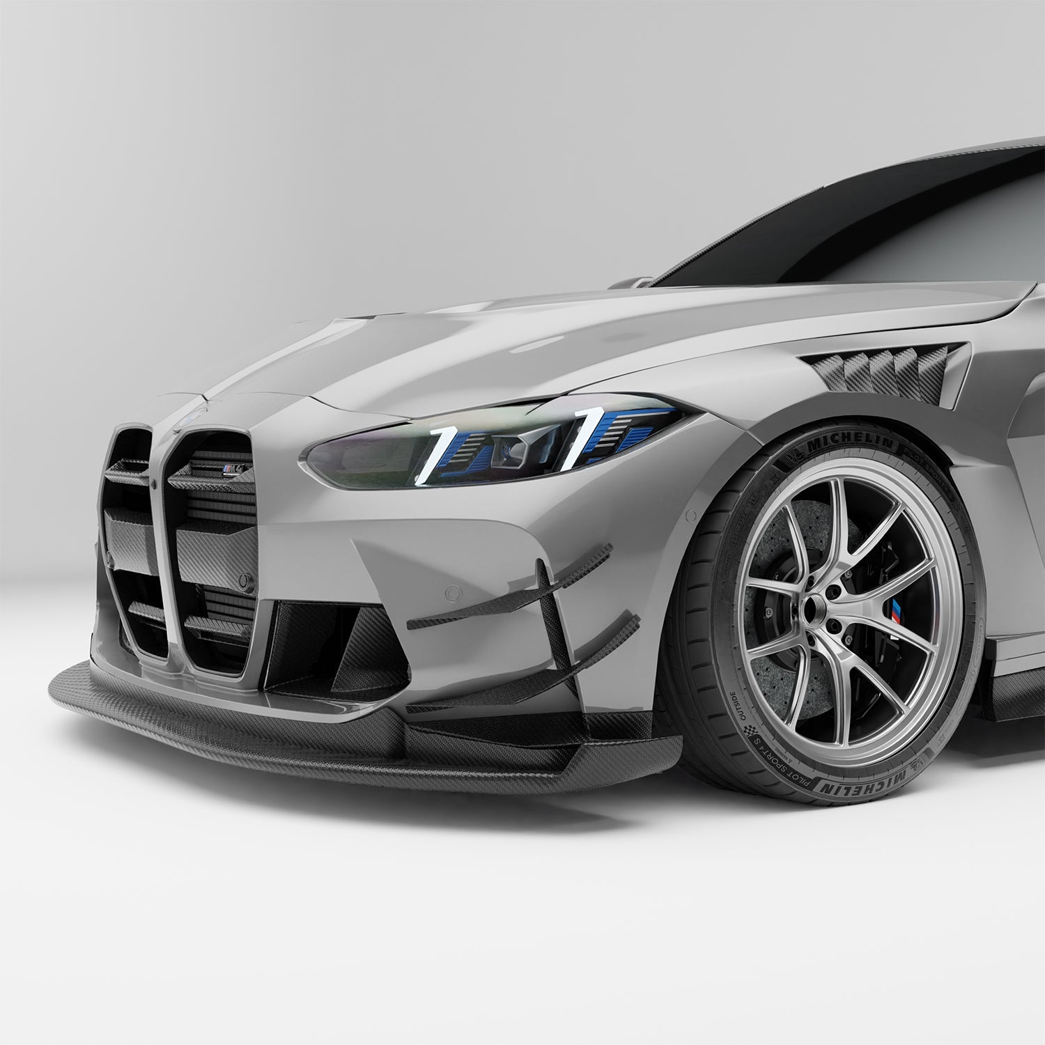 Carbon Fiber Front Bumper Canards for BMW G80 G81 M3 G82 G83 M4