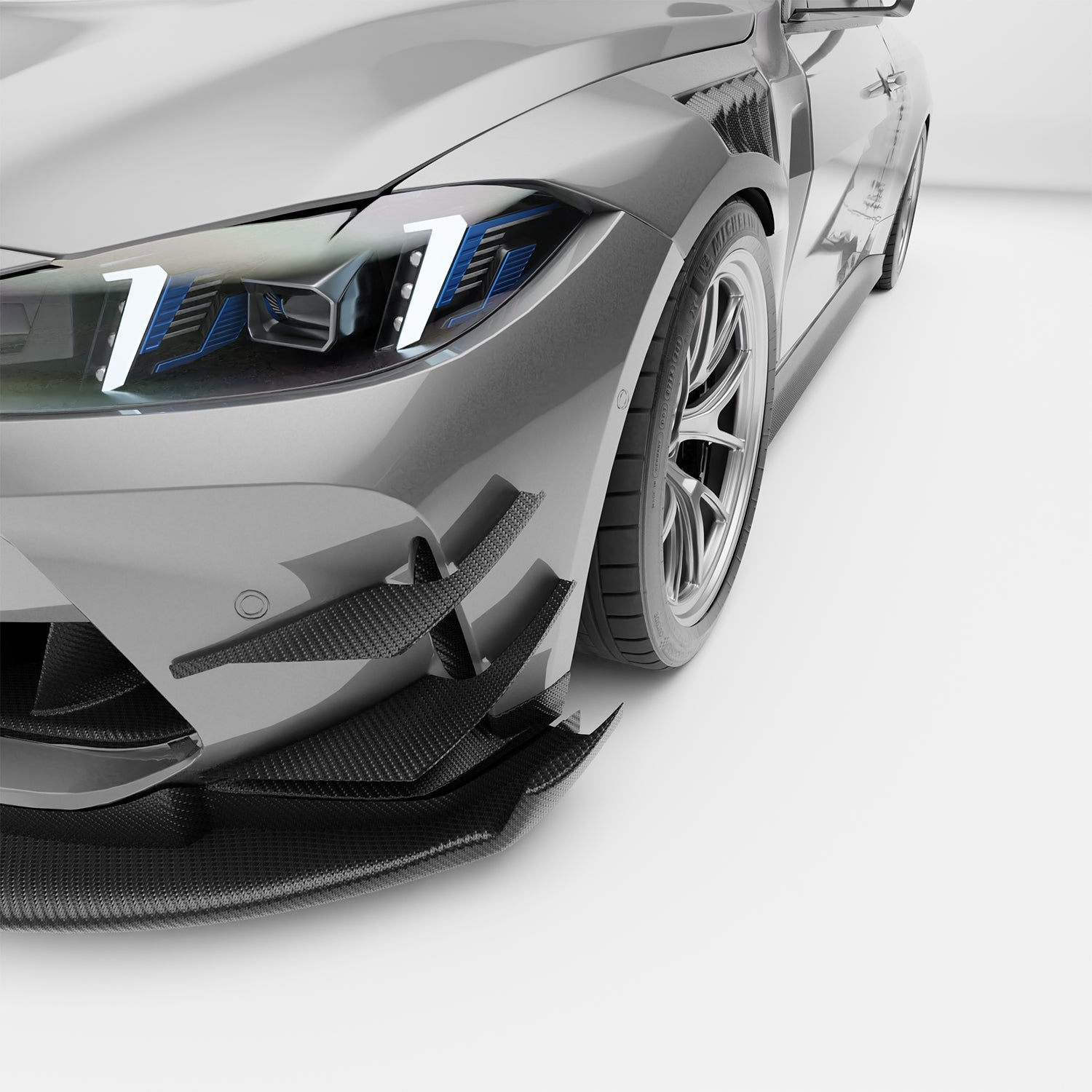 Carbon Fiber Front Bumper Canards for BMW G80 G81 M3 G82 G83 M4