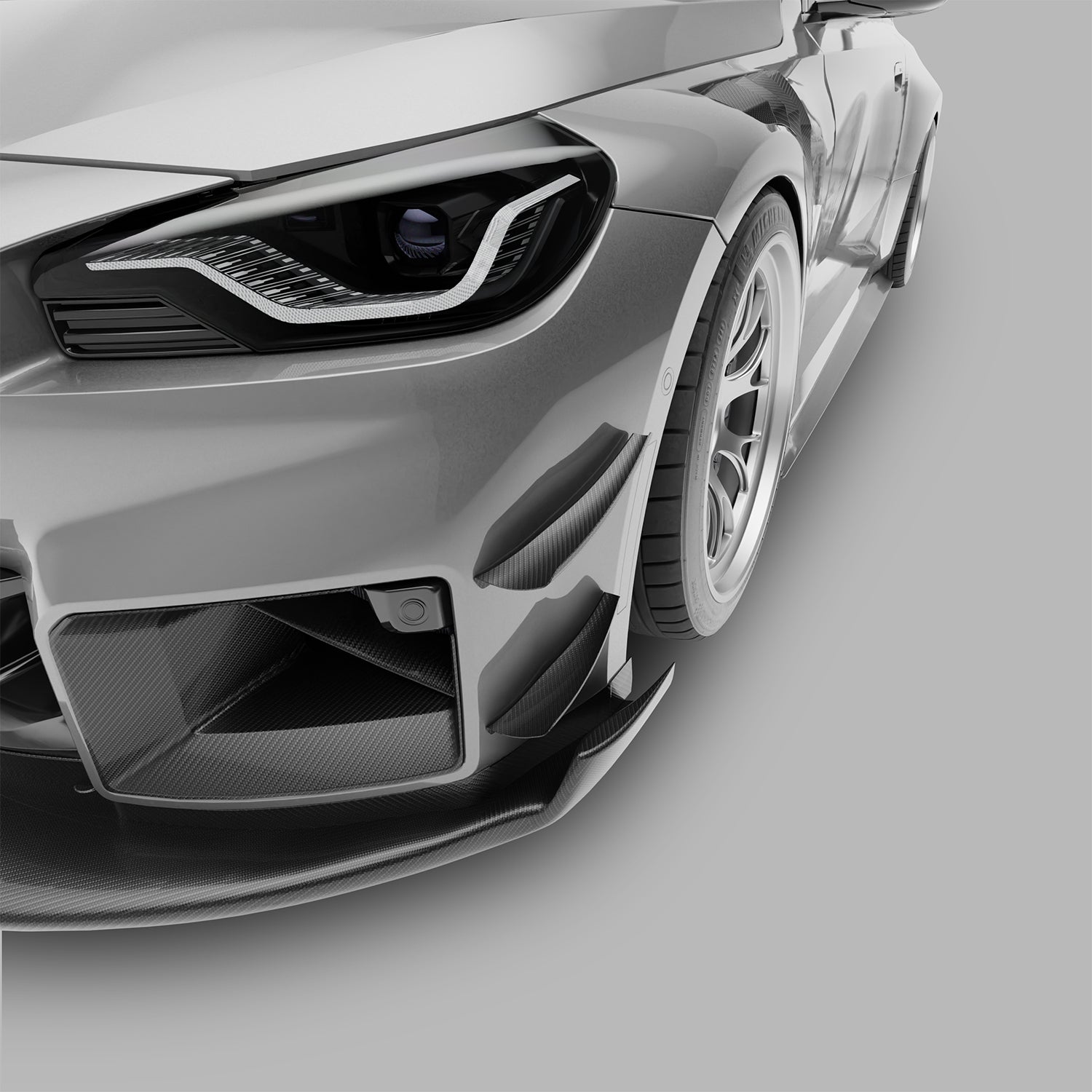 Carbon Fiber Front Bumper Canards for BMW G87 M2