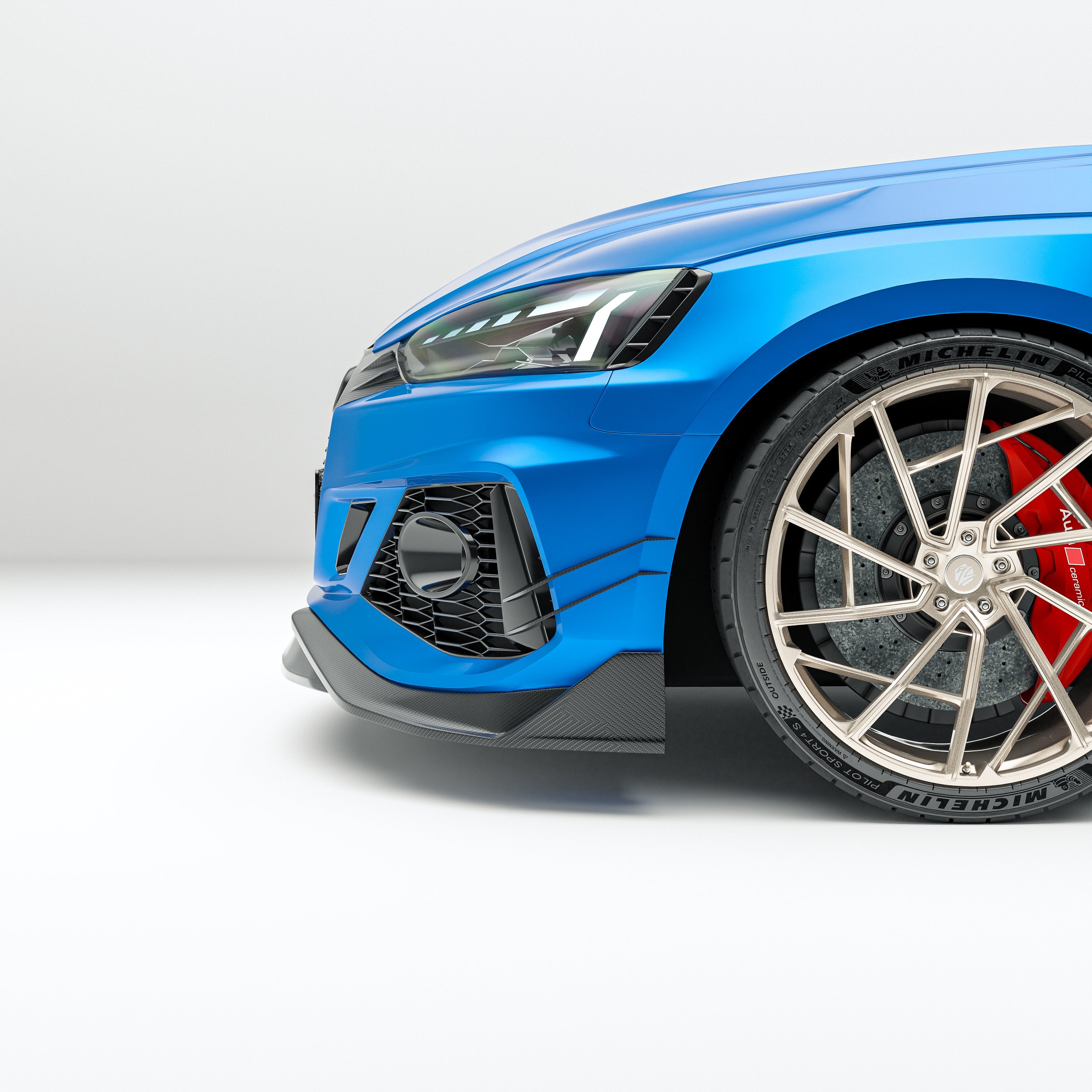 Carbon Fiber Front Bumper Canards for Audi RS5 B9.5 Sportback