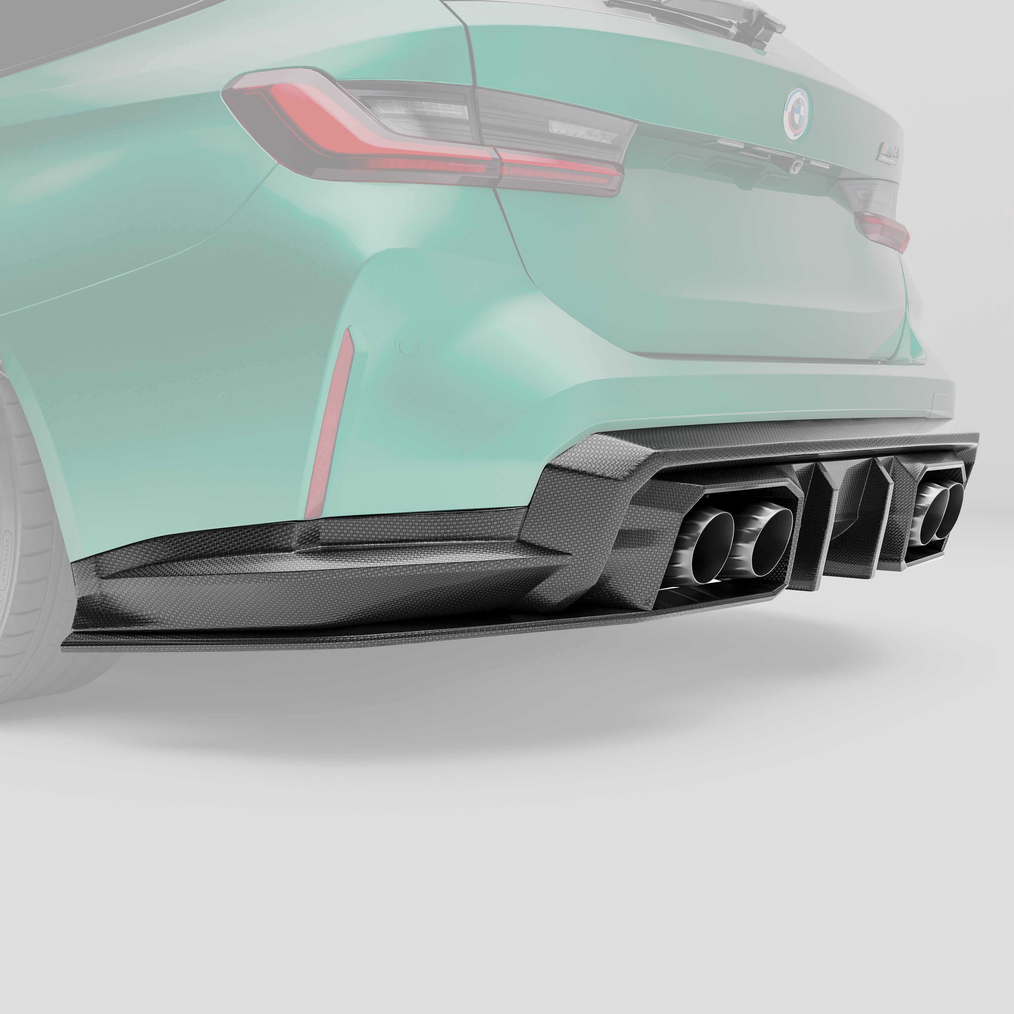 6 Pieces Carbon Fiber Rear Diffuser for BMW G80 G81 M3