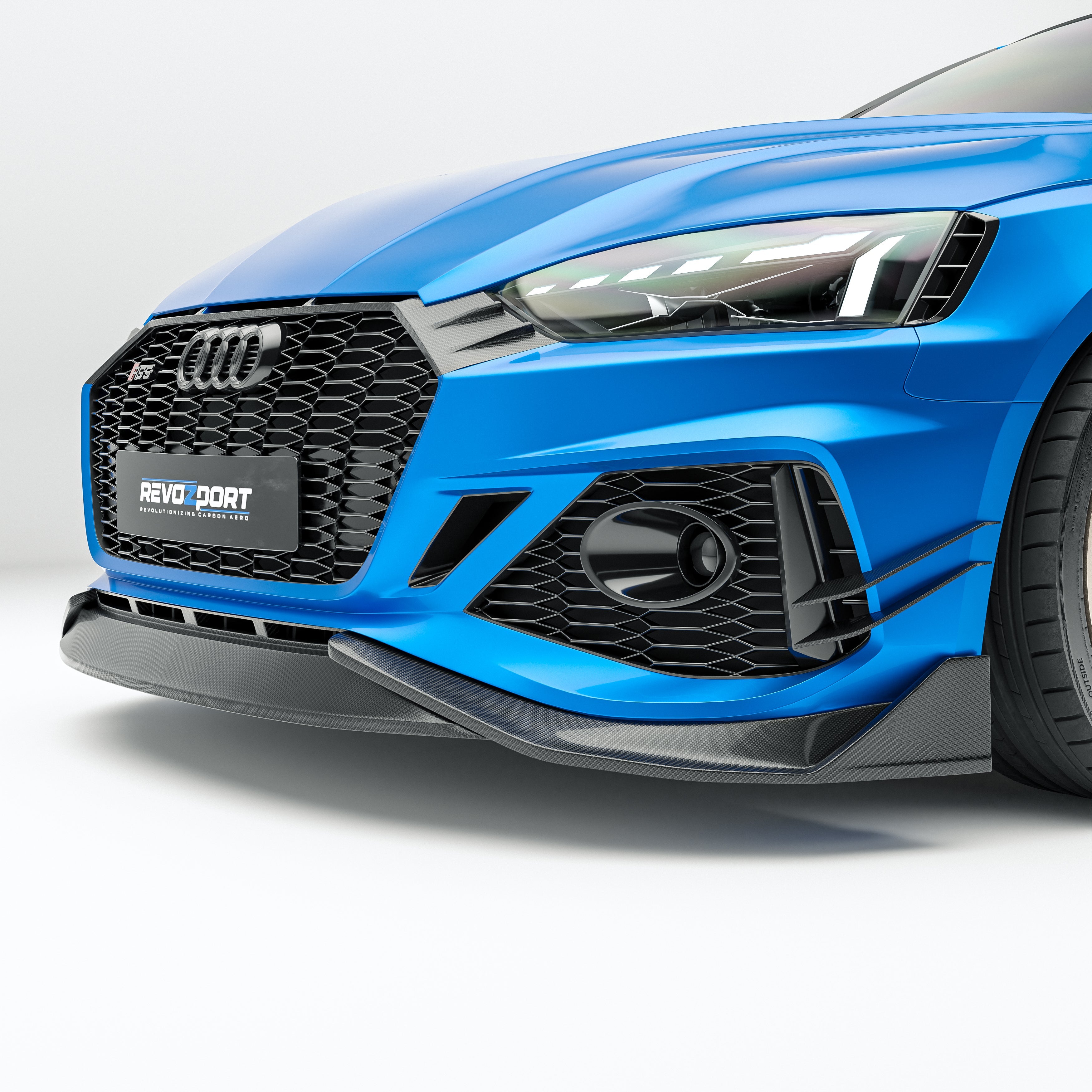 Carbon Fiber Front Bumper Canards for Audi RS5 B9.5 Sportback