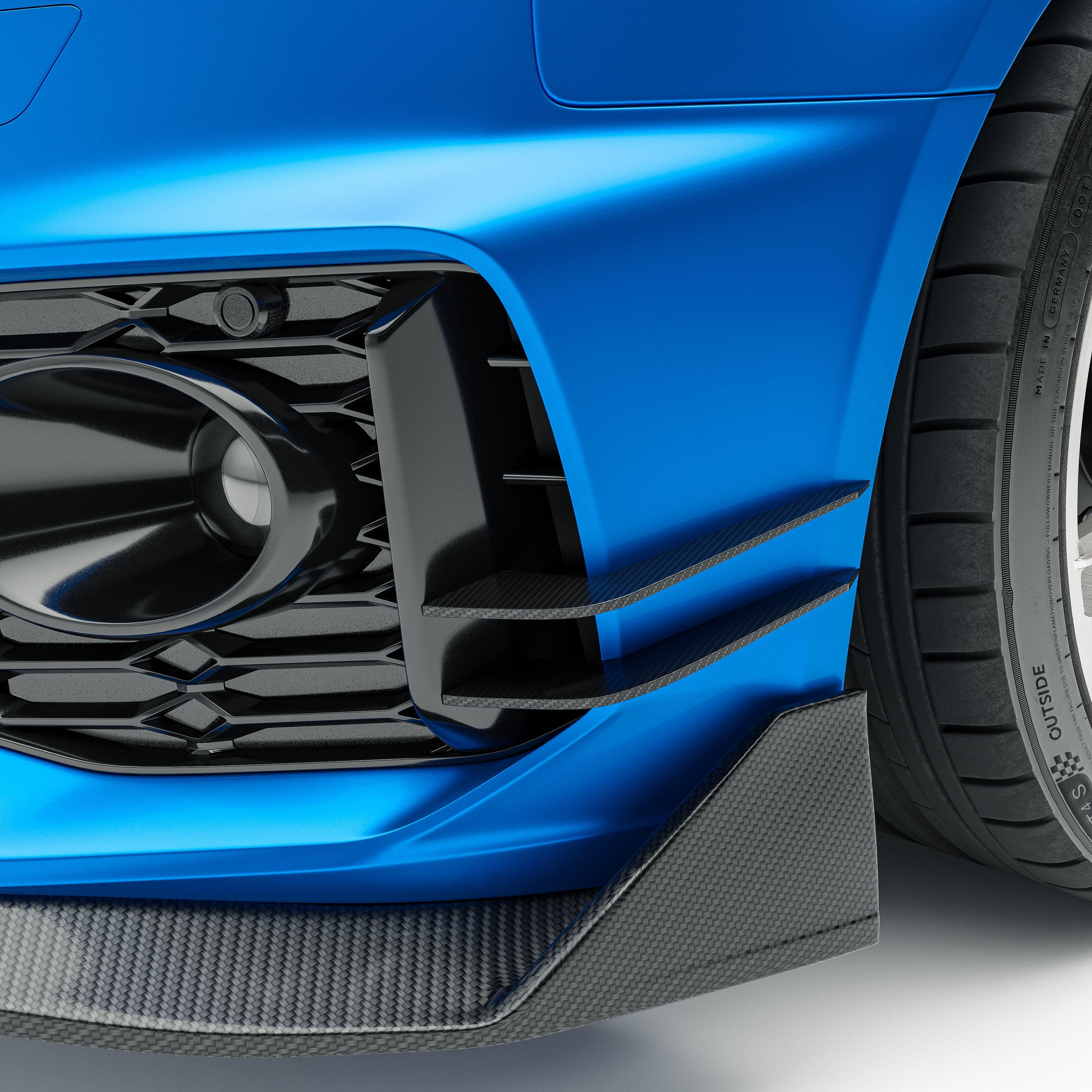 Carbon Fiber Front Bumper Canards for Audi RS4 B9.5 Avant