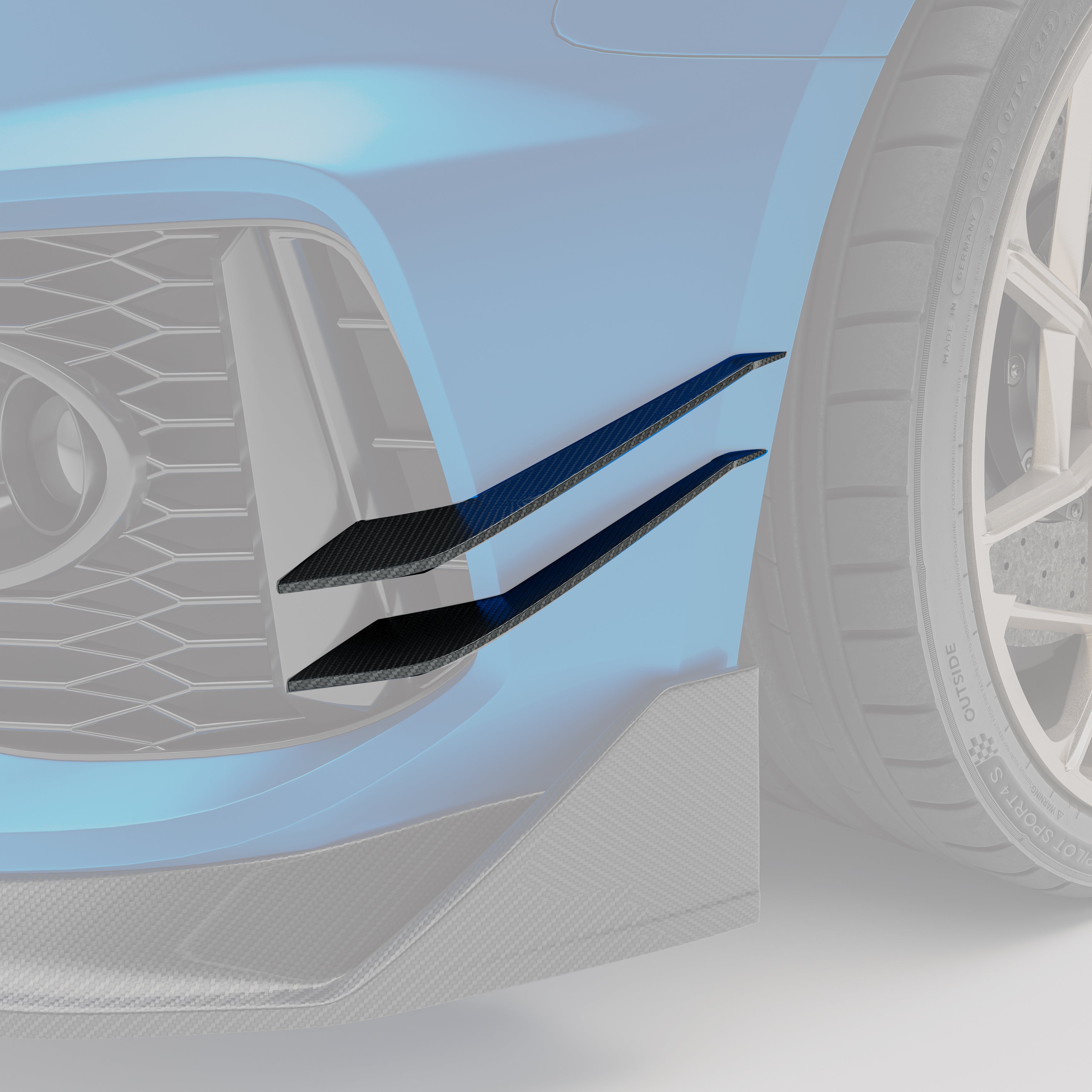 Carbon Fiber Front Bumper Canards for Audi RS5 B9.5 Sportback