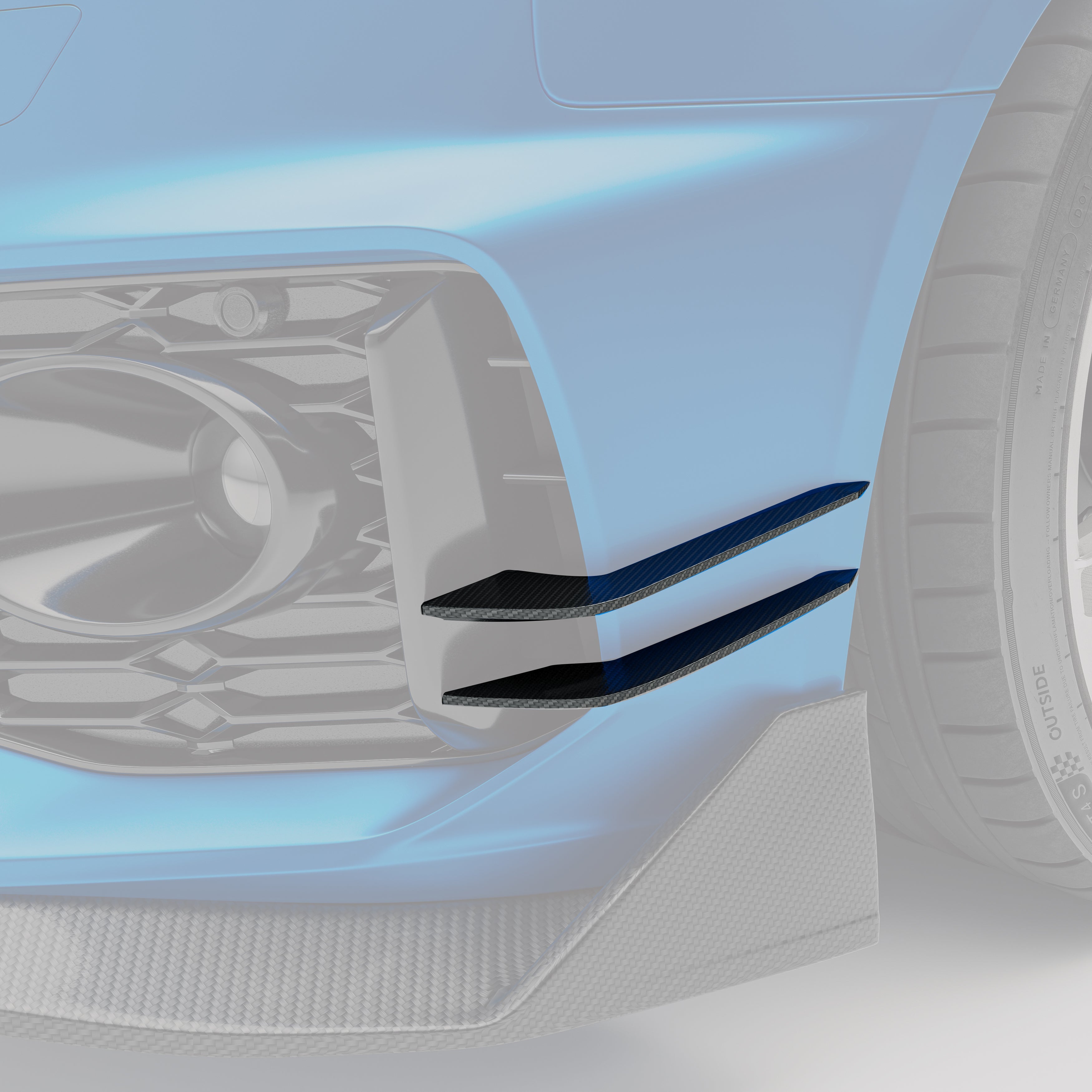Carbon Fiber Front Bumper Canards for Audi RS4 B9.5 Avant
