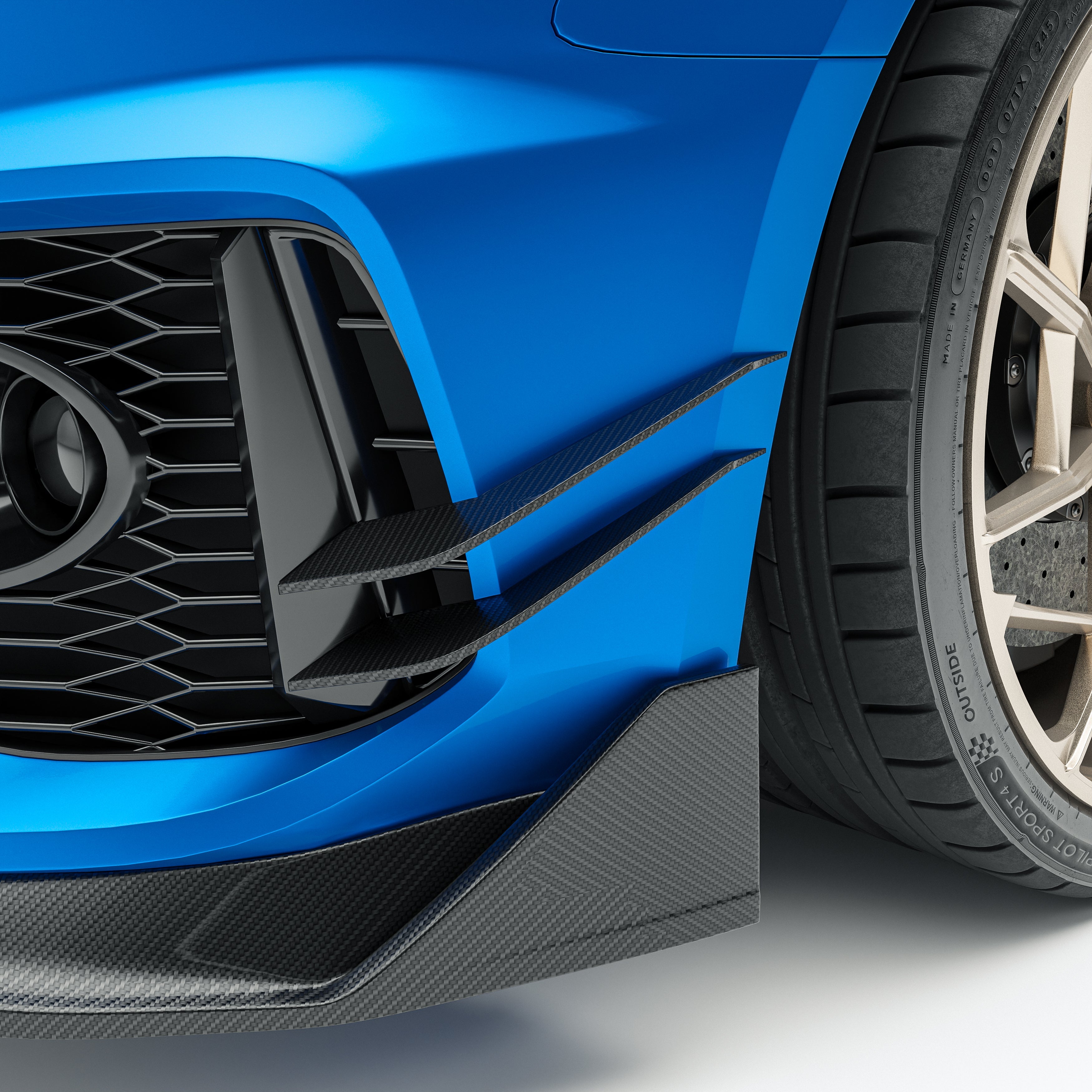 Carbon Fiber Front Bumper Canards for Audi RS5 B9.5 Sportback
