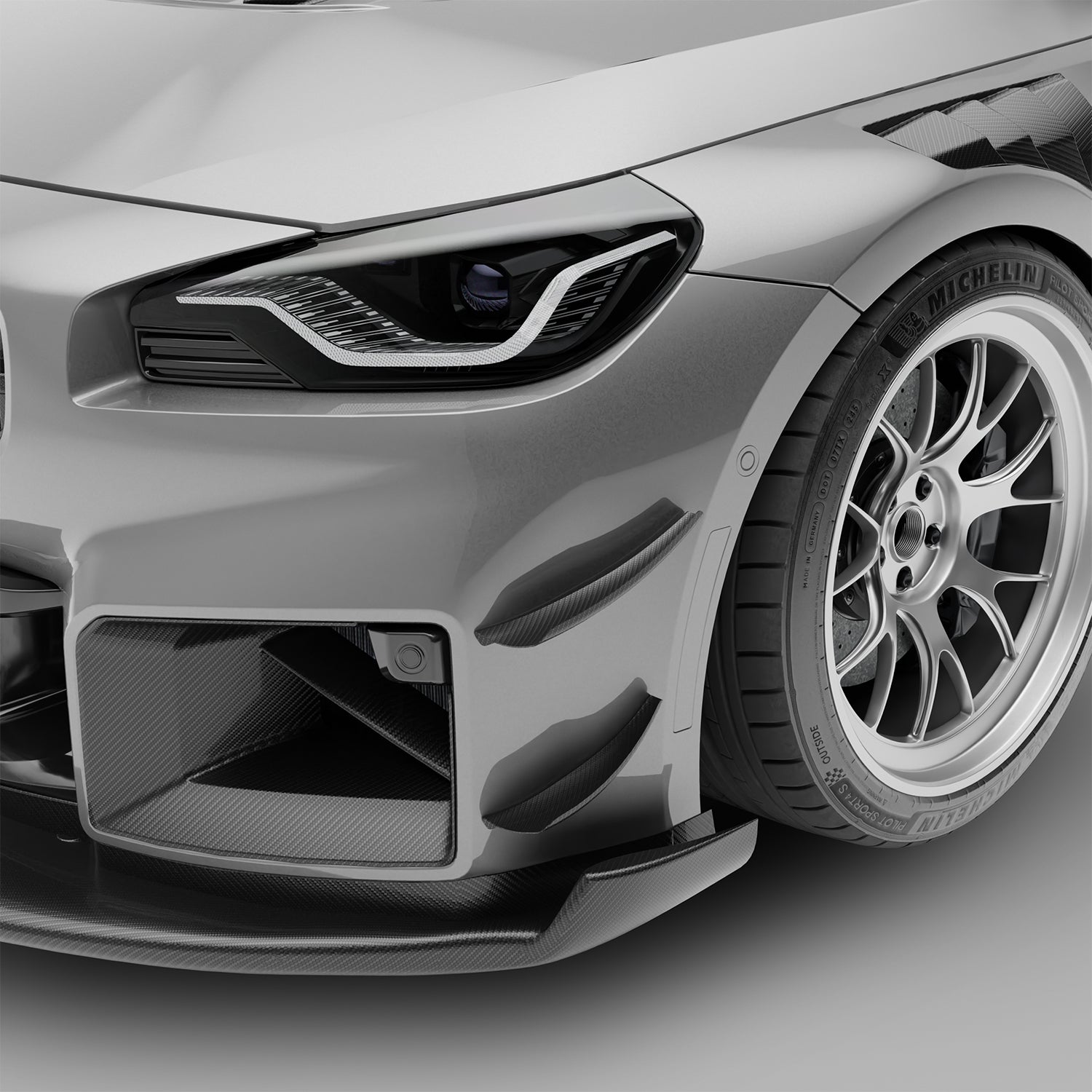 Carbon Fiber Front Bumper Canards for BMW G87 M2