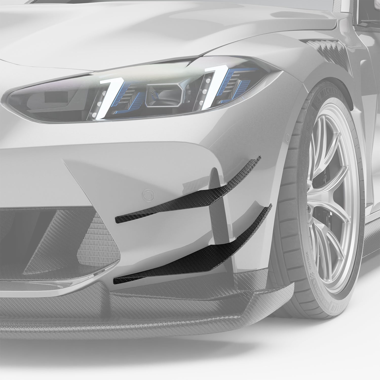 Carbon Fiber Front Bumper Canards for BMW G80 G81 M3 G82 G83 M4