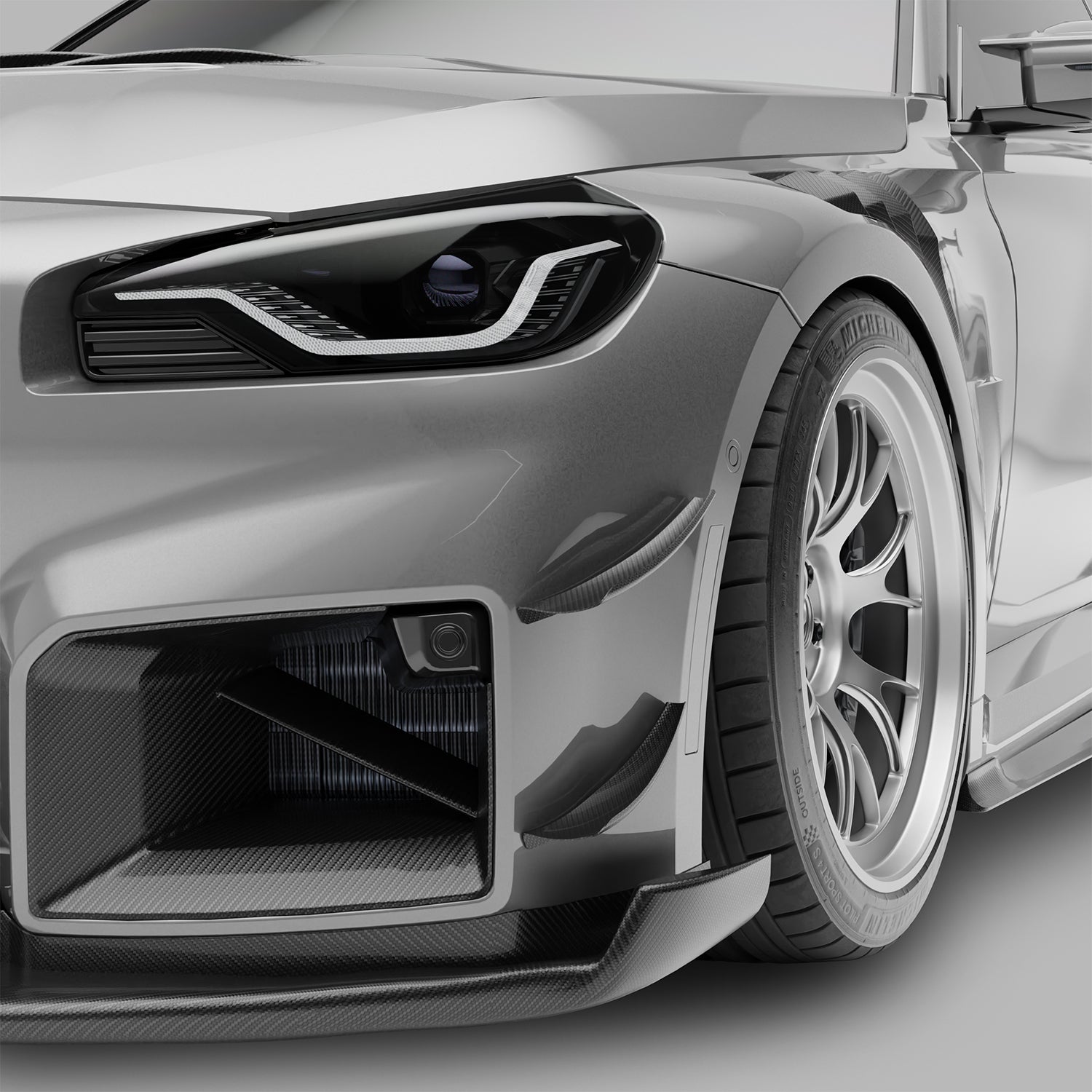 Carbon Fiber Front Bumper Canards for BMW G87 M2