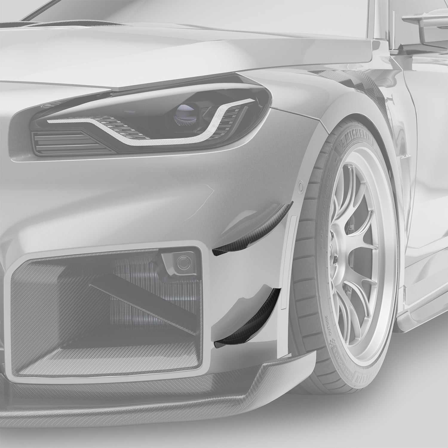 Carbon Fiber Front Bumper Canards for BMW G87 M2