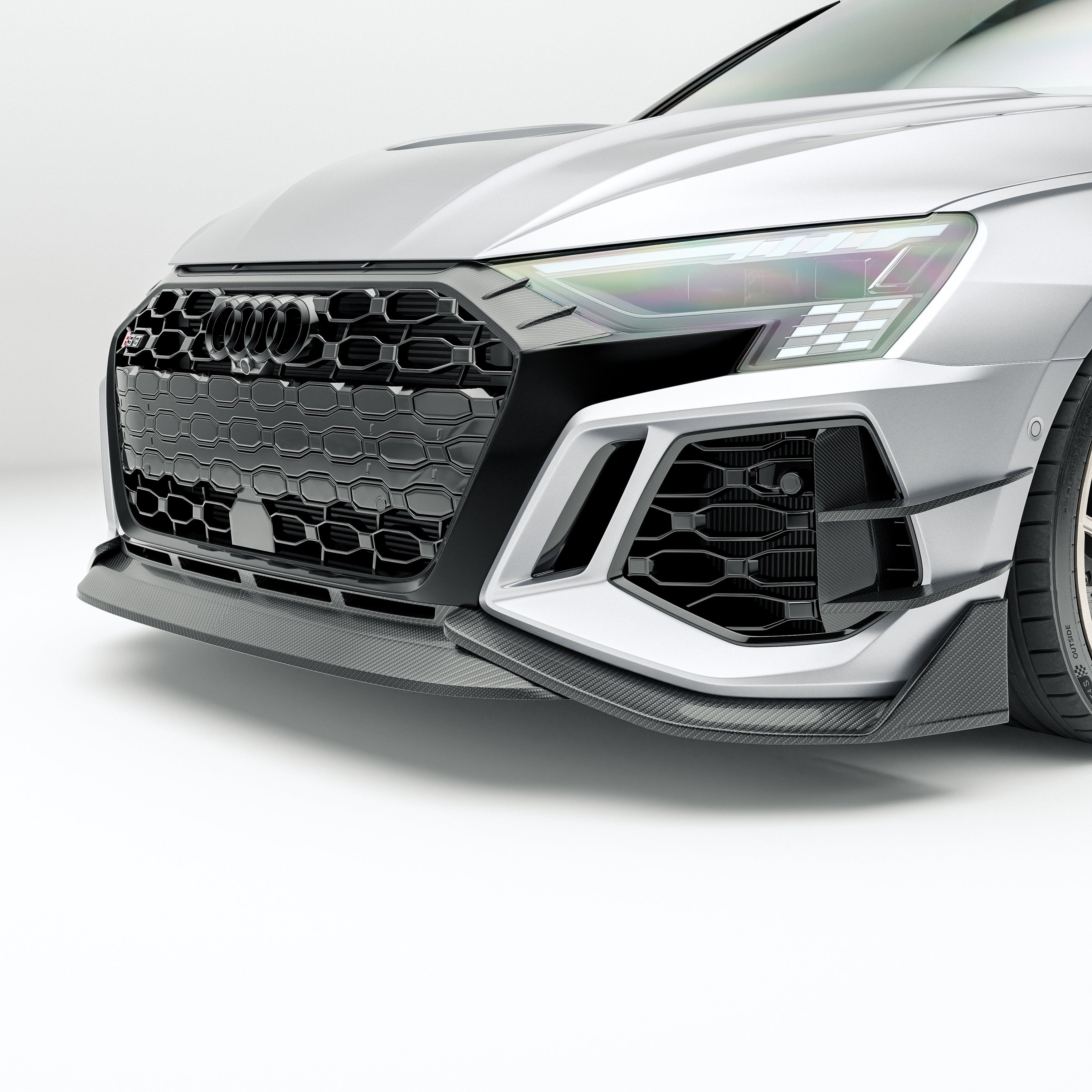Carbon Fiber Front Bumper Canards for Audi RS3 8Y Sportback 2021-2023