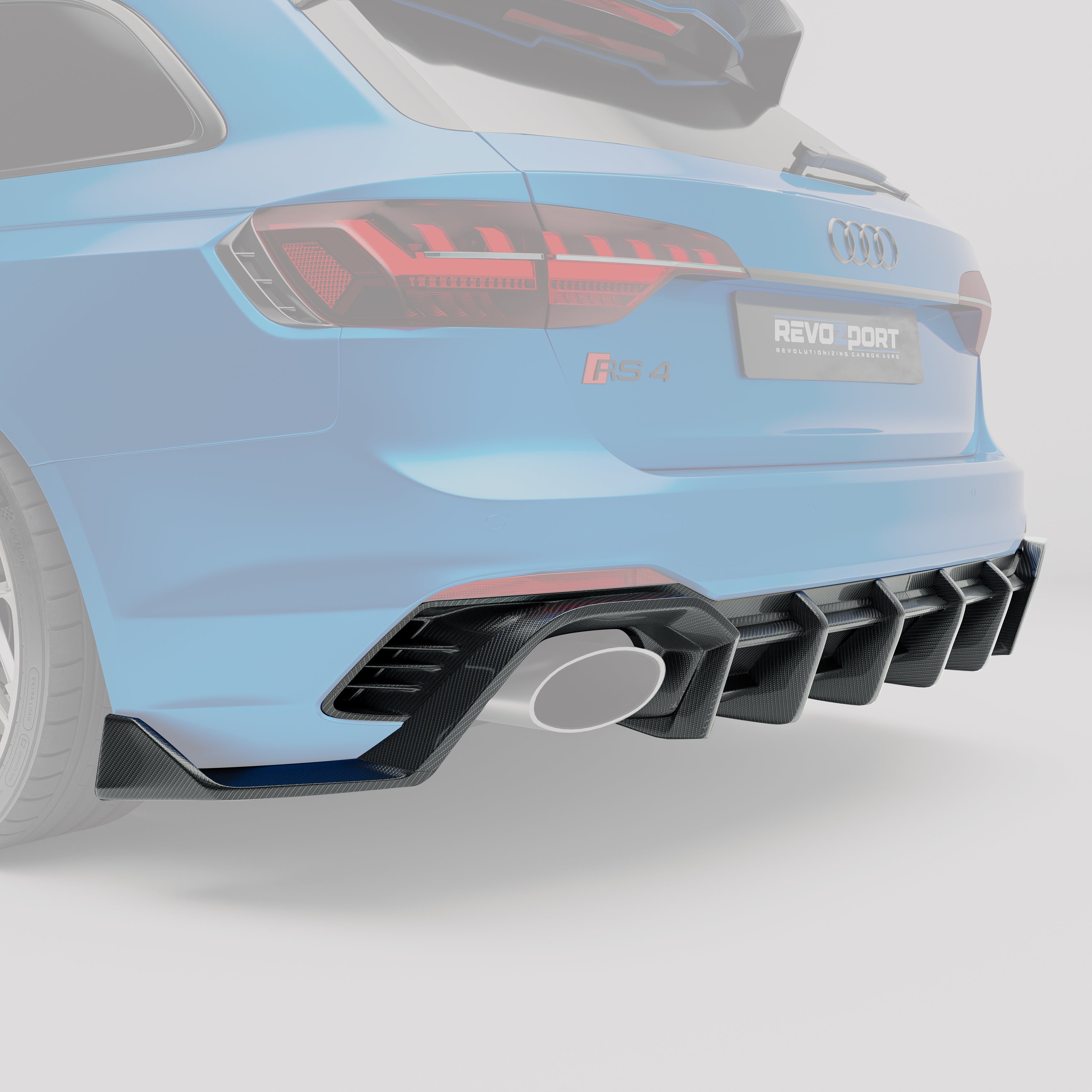 Carbon Fiber Rear Diffuser for Audi RS4 B9.5 Avant
